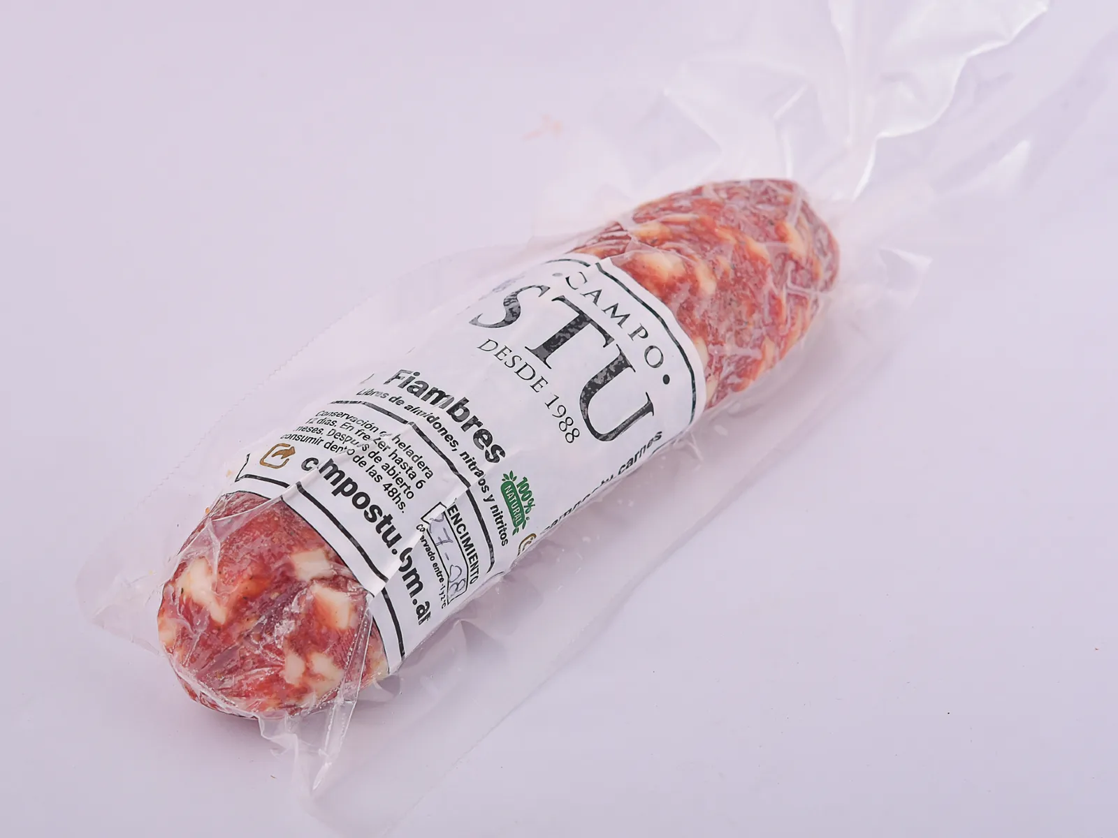 SALAME ARTESANAL PICADO GRUESO PASTURA BASTON X 330GRS.APROX.