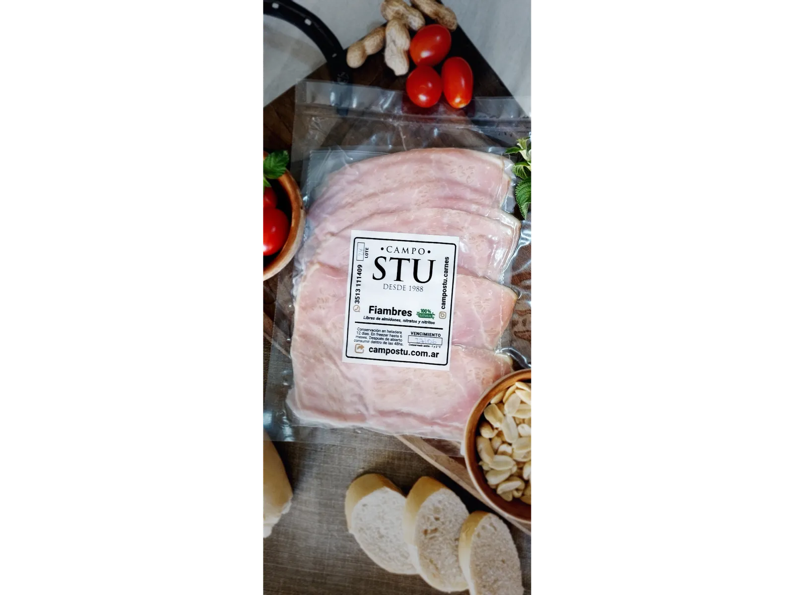 Jamon horneado cerdo pieza por 350 grs