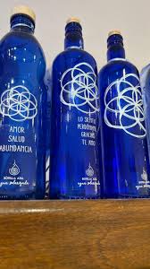 Botella azul para agua
